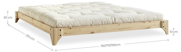Letto matrimoniale in legno di pino con griglia 180x200 cm Elan - Karup Design