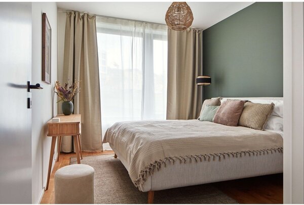Letto matrimoniale imbottito grigio chiaro con contenitore con rete inclusa 180x200 cm Lotte – Meise Möbel