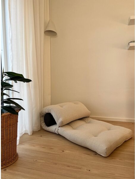 Materasso futon grigio-beige 70x200 cm Wrap Linen Beige/Dark Grey - Karup Design