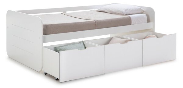 Letto per bambini bianco con contenitore 90x190 cm Abbott - Marckeric