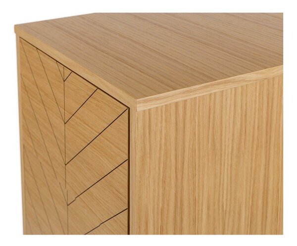 Cassettiera in rovere decorato, 40 x 123 cm Camden Herringbone - Woodman