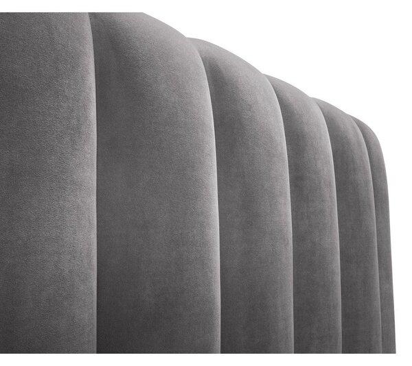 Letto matrimoniale imbottito grigio con contenitore con griglia 180x200 cm Kelp - Micadoni Home