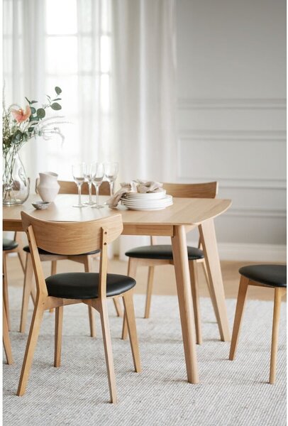 Sedia da pranzo in rovere marrone con seduta nera Ami - Rowico