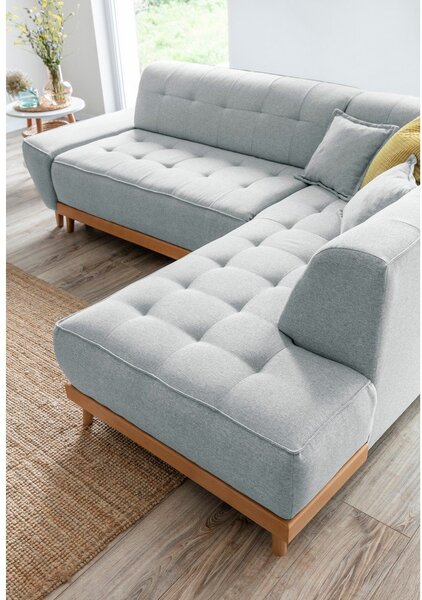 Divano letto angolare grigio chiaro L, angolo destro Dazzling Daisy - Miuform