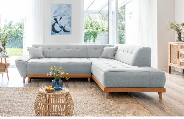 Divano letto angolare grigio chiaro L, angolo destro Dazzling Daisy - Miuform
