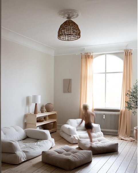 Divano bianco-beige 140 cm Hippo - Karup Design