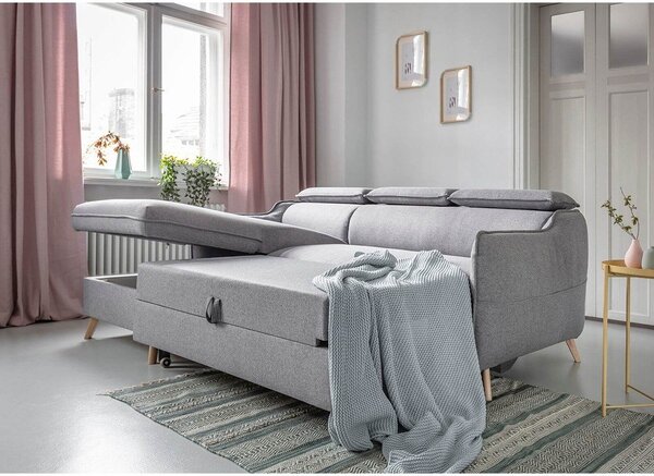 Divano letto angolare grigio chiaro (angolo sinistro) Sweet Harmony - Miuform