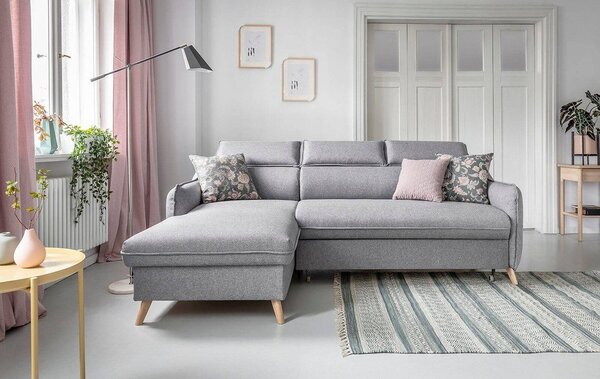 Divano letto angolare grigio chiaro (angolo sinistro) Sweet Harmony - Miuform