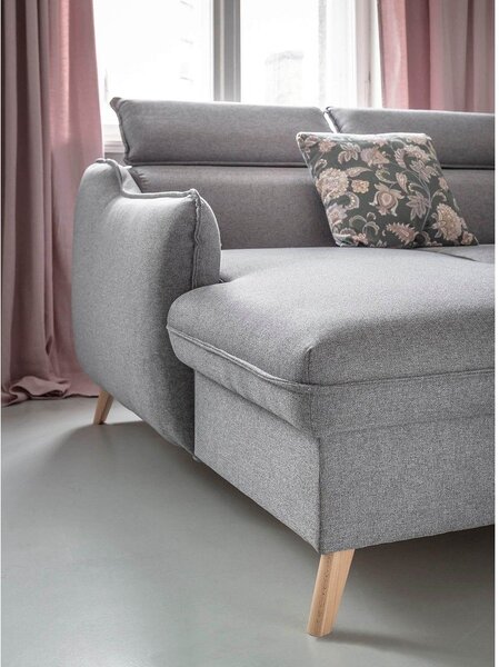 Divano letto angolare grigio chiaro (angolo sinistro) Sweet Harmony - Miuform