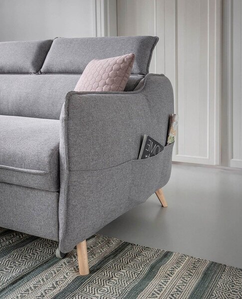 Divano letto angolare grigio chiaro (angolo sinistro) Sweet Harmony - Miuform