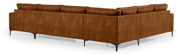Divano angolare in similpelle marrone cognac (angolo destro/sagomato) Copenhagen - Scandic