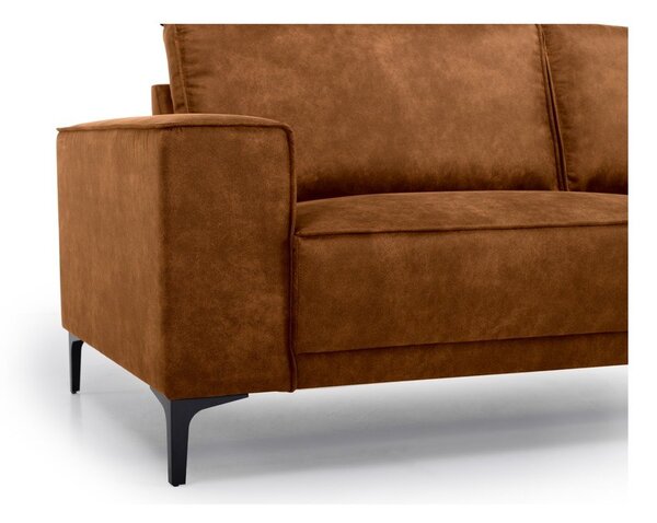 Divano angolare in similpelle marrone cognac (angolo destro/sagomato) Copenhagen - Scandic
