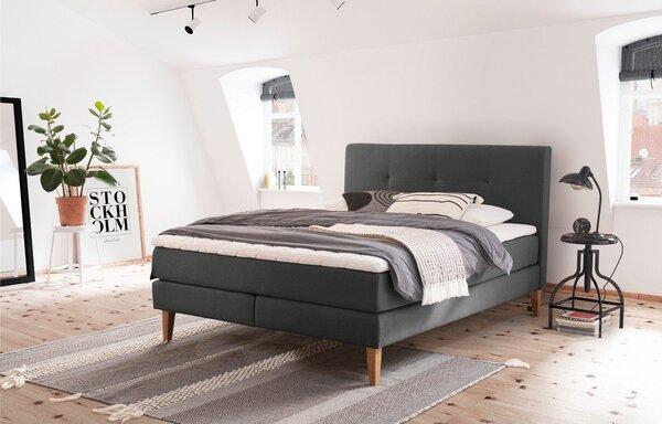Letto boxspring color antracite 180x200 cm Stockholm – Meise Möbel