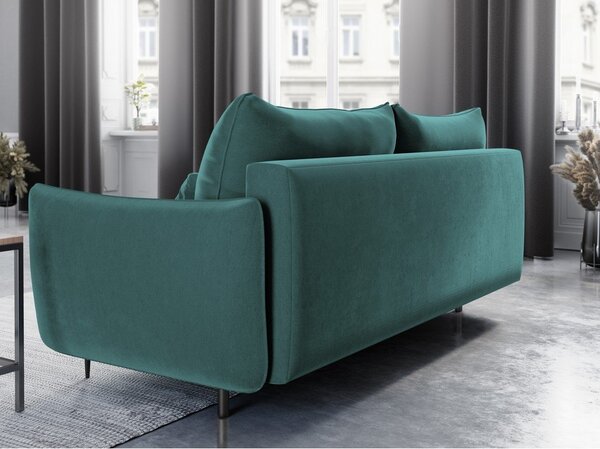 Divano letto verde petrolio con contenitore Vermont - Cosmopolitan Design