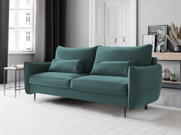 Divano letto verde petrolio con contenitore Vermont - Cosmopolitan Design