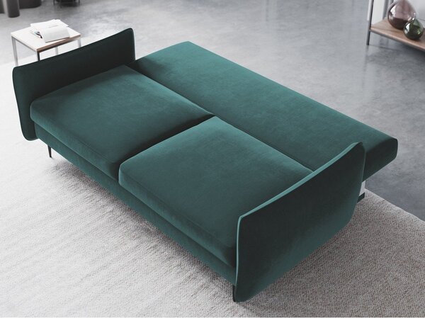 Divano letto verde petrolio con contenitore Vermont - Cosmopolitan Design
