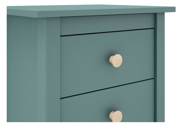 Comodino per bambini in legno di pino color petrolio Max - Marckeric