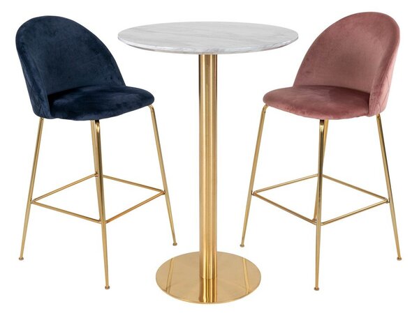 Tavolo bar rotondo con piano in marmo ø 70 cm Bolzano - House Nordic