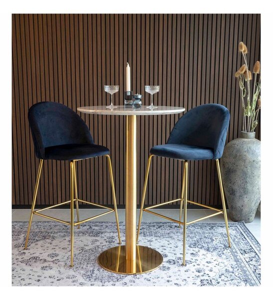 Tavolo bar rotondo con piano in marmo ø 70 cm Bolzano - House Nordic