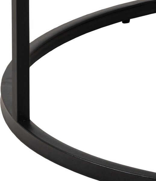 Tavolino rotondo bianco con piano effetto marmo ø 80 cm Spiro - Actona