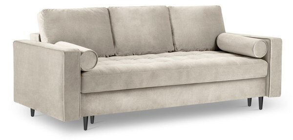 Divano letto in velluto beige Santo - Milo Casa