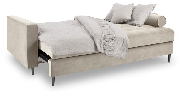Divano letto in velluto beige Santo - Milo Casa
