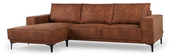 Divano angolare in similpelle marrone cognac (angolo sinistro) Copenhagen - Scandic