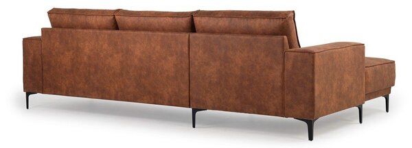 Divano angolare in similpelle marrone cognac (angolo sinistro) Copenhagen - Scandic