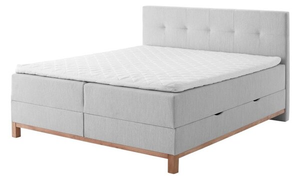 Letto boxspring grigio chiaro con contenitore 160x200 cm Catania - Meise Möbel