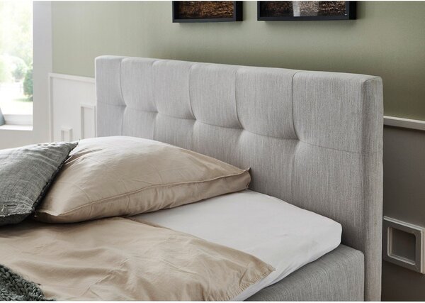 Letto boxspring grigio chiaro con contenitore 160x200 cm Catania - Meise Möbel