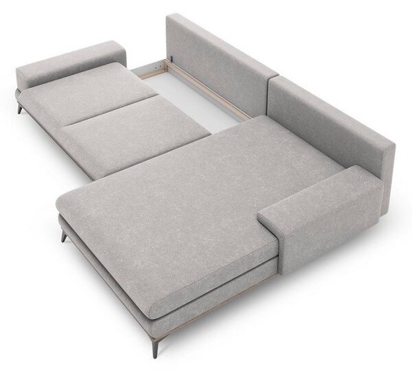 Divano letto angolare grigio chiaro, angolo destro Planet - Windsor & Co Sofas