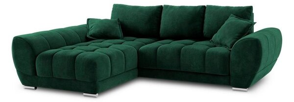 Divano letto angolare verde chiaro con rivestimento in velluto, angolo sinistro Nuage - Windsor & Co Sofas