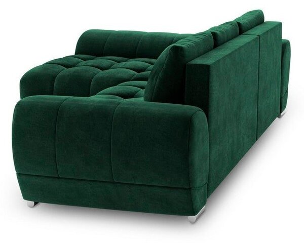 Divano letto angolare verde chiaro con rivestimento in velluto, angolo sinistro Nuage - Windsor & Co Sofas