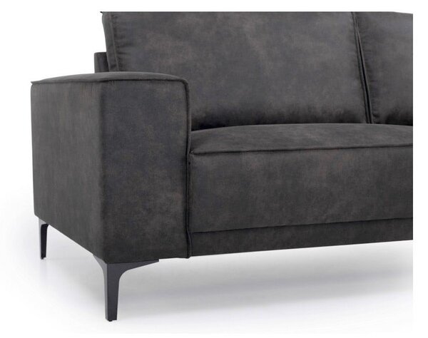 Divano color antracite con rivestimento in finta pelle 224 cm Copenhagen – Scandic