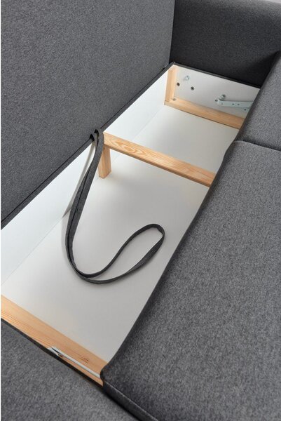 Divano letto variabile grigio scuro ad angolo Pop - Bonami Selection