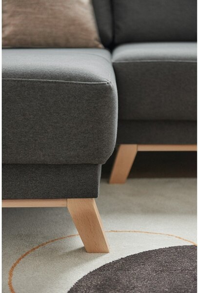 Divano letto variabile grigio scuro ad angolo Pop - Bonami Selection