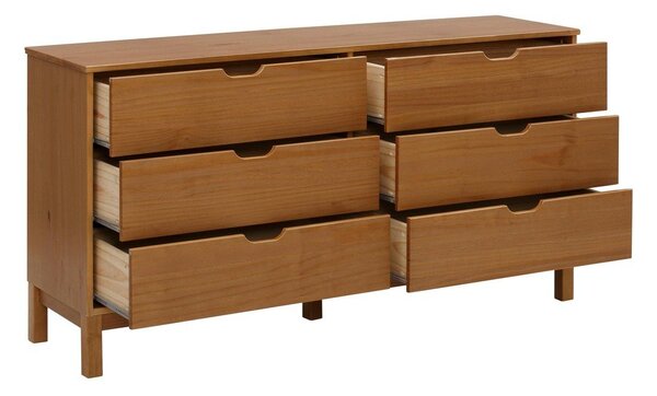 Cassettiera di colore naturale in pino massiccio 150x75x39 cm Post – Støraa
