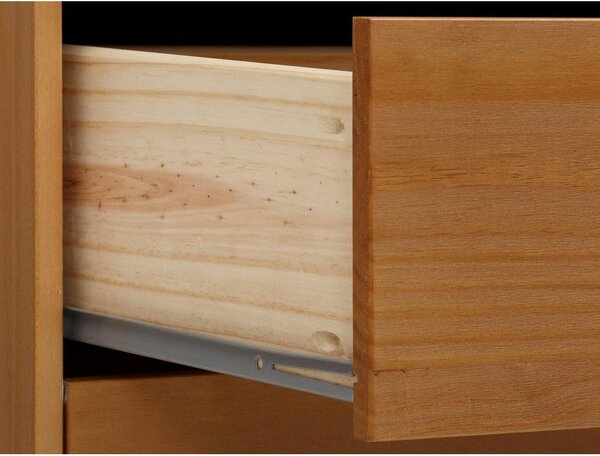 Cassettiera di colore naturale in pino massiccio 150x75x39 cm Post – Støraa
