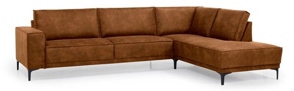 Divano angolare in similpelle marrone cognac (angolo destro) Copenhagen - Scandic