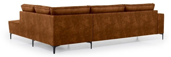 Divano angolare in similpelle marrone cognac (angolo destro) Copenhagen - Scandic