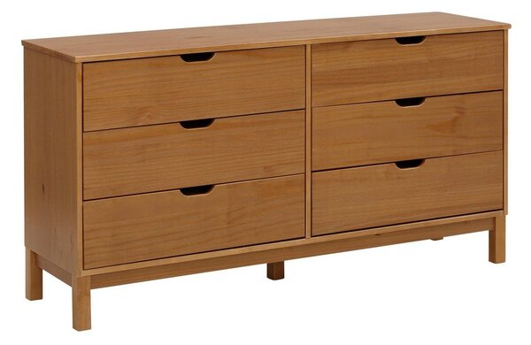 Cassettiera di colore naturale in pino massiccio 150x75x39 cm Post – Støraa