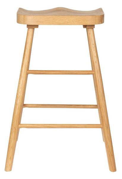 Sedia da bar di colore naturale in rovere massiccio (altezza della seduta 65,5 cm) Vander – White Label