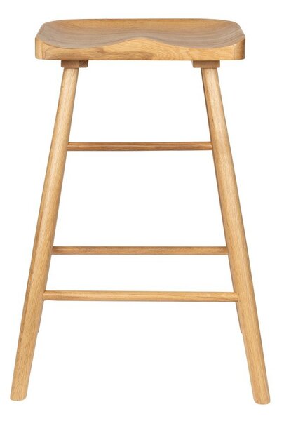 Sedia da bar di colore naturale in rovere massiccio (altezza della seduta 65,5 cm) Vander – White Label
