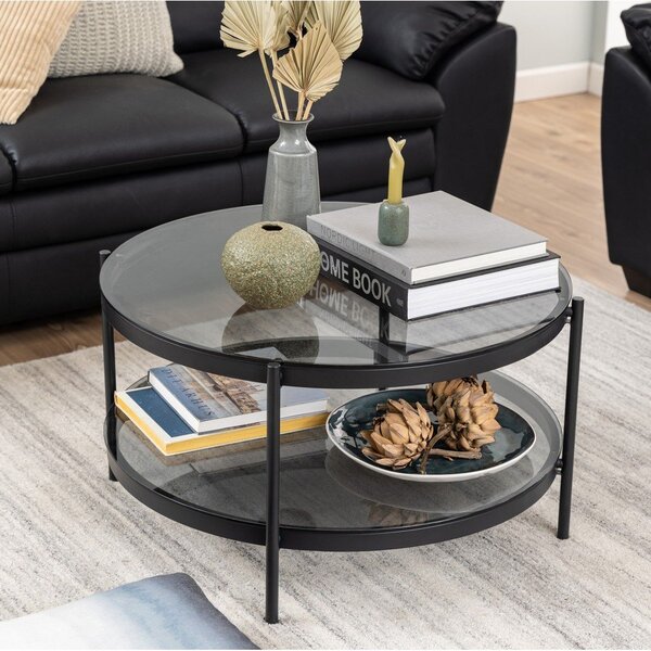 Tavolino rotondo con piano in vetro ø 79 cm Bayonne - Actona