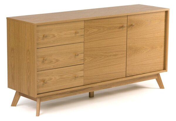 Cassettiera di colore naturale con effetto rovere 149x75x40 cm Kensal – Woodman
