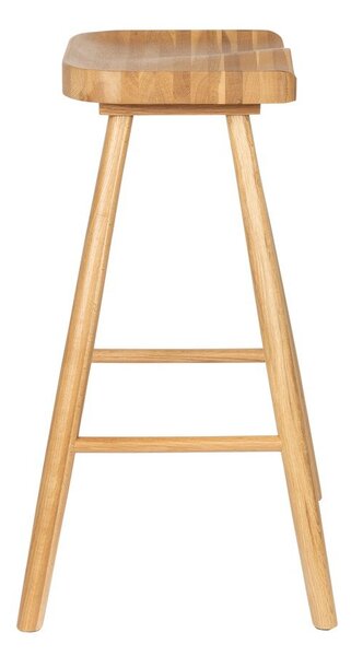 Sedia da bar di colore naturale in rovere massiccio (altezza della seduta 65,5 cm) Vander – White Label