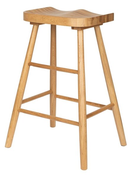 Sedia da bar di colore naturale in rovere massiccio (altezza della seduta 65,5 cm) Vander – White Label