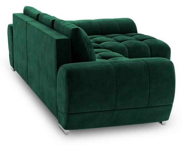 Divano letto angolare verde chiaro con rivestimento in velluto, angolo destro Nuage - Windsor & Co Sofas