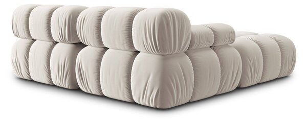 Divano angolare componibile beige (con composizione variabile) con rivestimento in velluto Bellis – Micadoni
