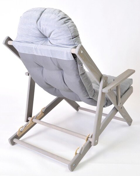 Sedia a sdraio pieghevole da giardino in legno grigio Borneo - Rojaplast
